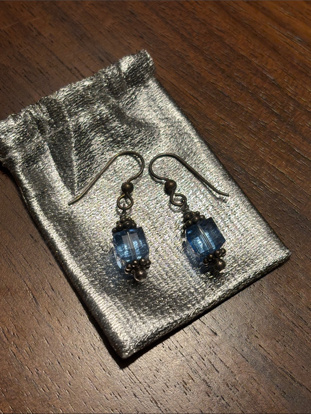 Blue Swarovski Crystal Drop Earrings